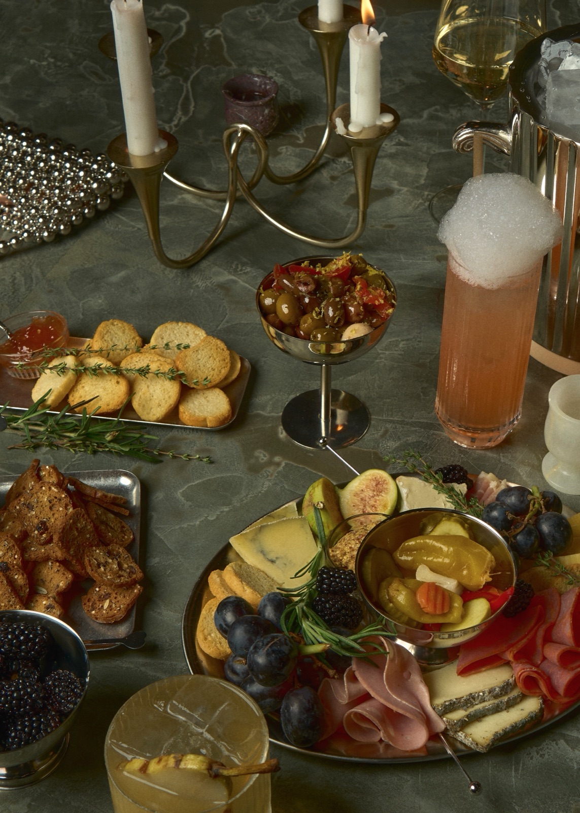 Charcuterie by candlelight.
