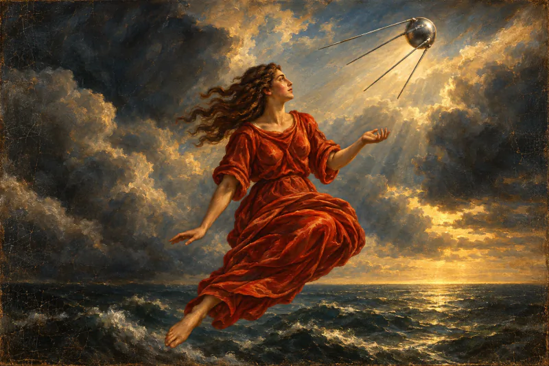 The emblem painted as a Flemish Baroque storm